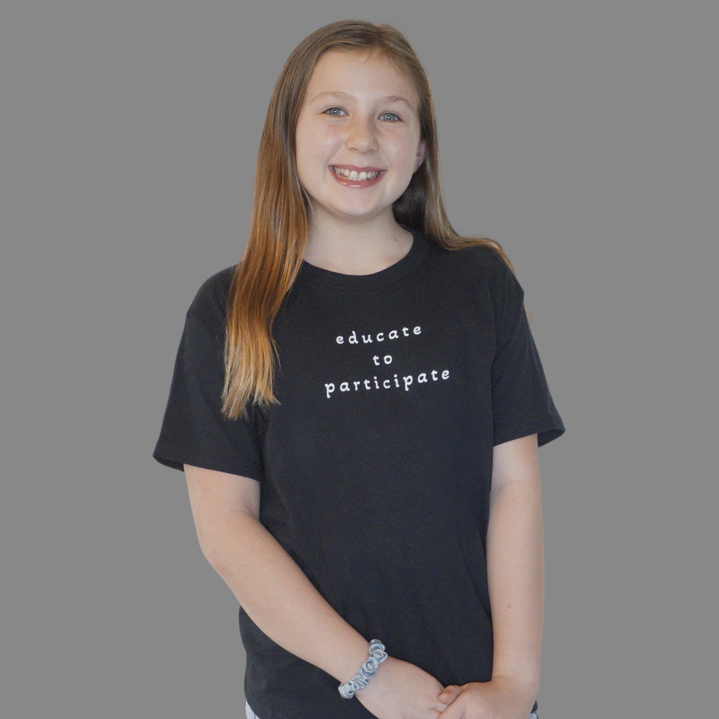 Educate to Participate | Future Voters Youth Classic Tee (Black) | Civic Roots