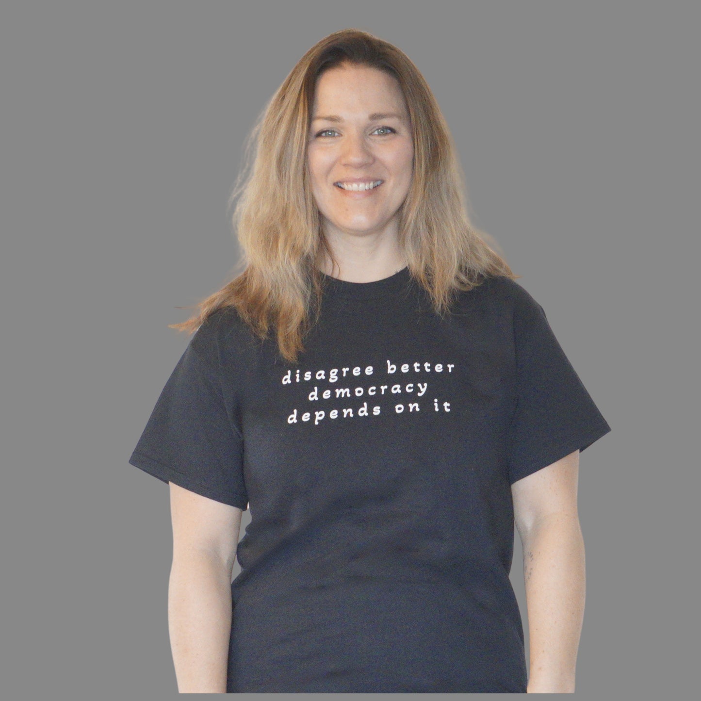 Disagree Better – Democracy Depends On It | Unisex Classic Tee (Black) | Civic Roots