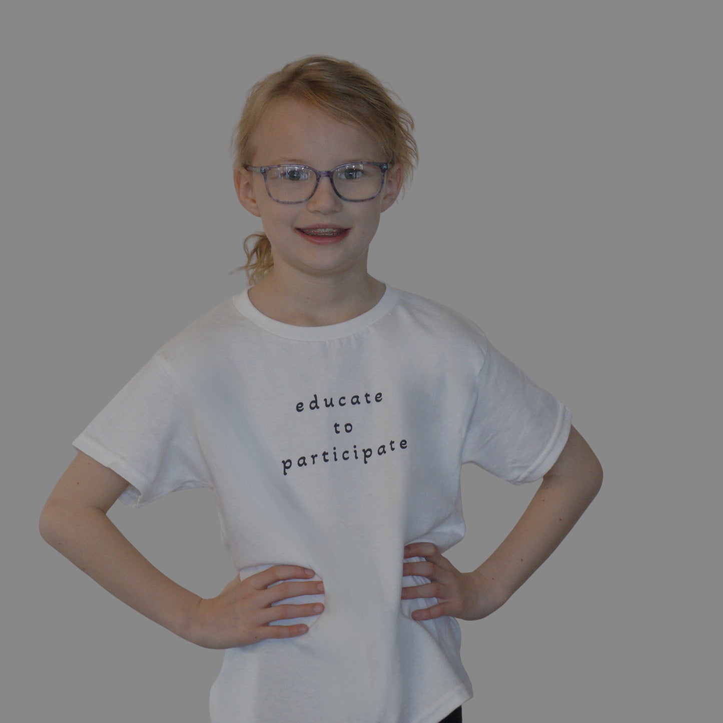 Educate to Participate | Future Voters Youth Classic Tee (White) | Civic Roots