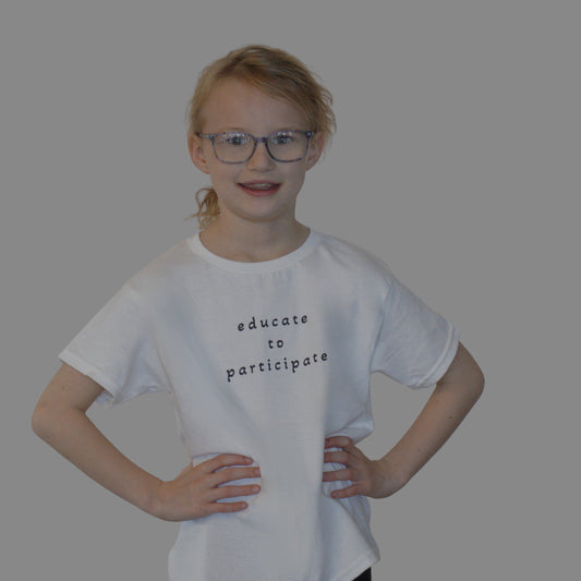 Educate to Participate | Future Voters Youth Classic Tee (White) | Civic Roots